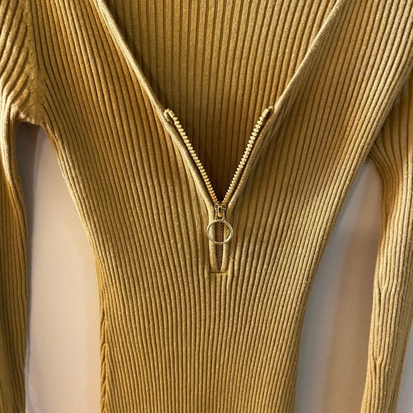 Derek Heart sandy yellow colored mini sweater dress/tunic NWOT - size m… - Picture 5 of 10